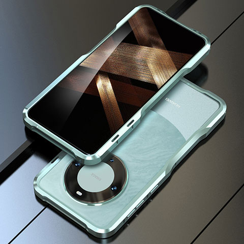 Handyhülle Hülle Luxus Aluminium Metall Rahmen Tasche LF1 für Huawei Mate 60 Cyan