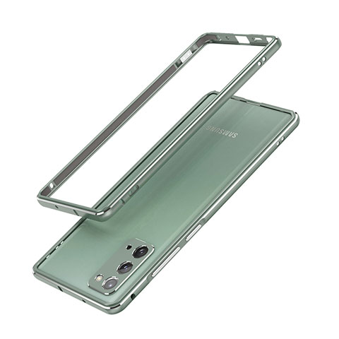 Handyhülle Hülle Luxus Aluminium Metall Rahmen Tasche N03 für Samsung Galaxy Note 20 5G Grün