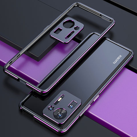 Handyhülle Hülle Luxus Aluminium Metall Rahmen Tasche S01 für Xiaomi Mi Mix 4 5G Violett