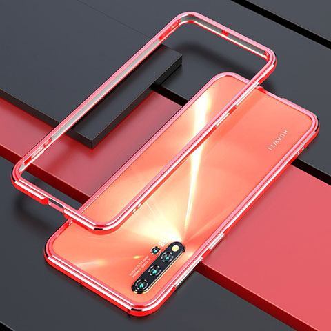 Handyhülle Hülle Luxus Aluminium Metall Rahmen Tasche T01 für Huawei Nova 5 Orange