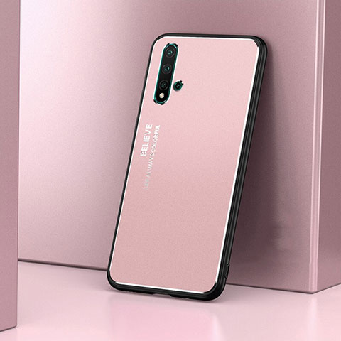 Handyhülle Hülle Luxus Aluminium Metall Rahmen Tasche T03 für Huawei Nova 5 Rosegold