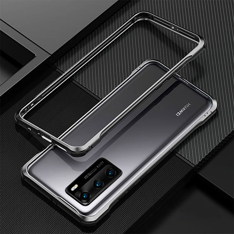 Handyhülle Hülle Luxus Aluminium Metall Rahmen Tasche T04 für Huawei P40 Schwarz