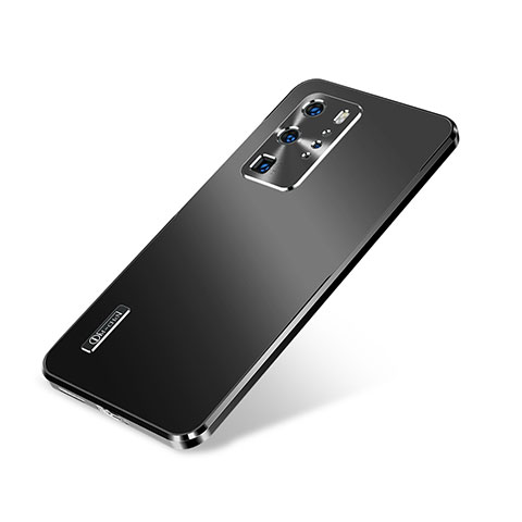 Handyhülle Hülle Luxus Aluminium Metall Tasche A01 für Huawei P40 Pro Schwarz