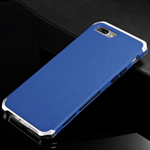 Handyhülle Hülle Luxus Aluminium Metall Tasche für Apple iPhone 7 Plus Blau