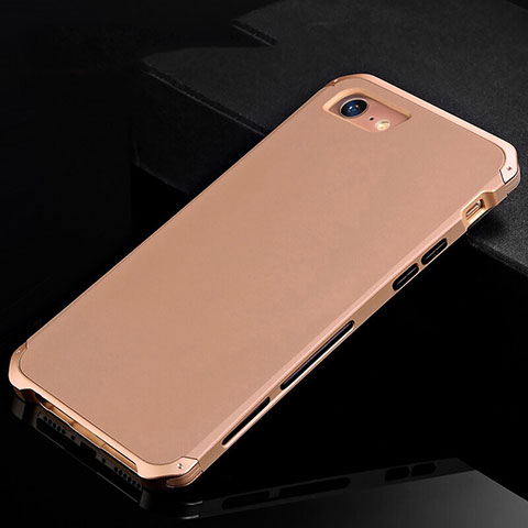 Handyhülle Hülle Luxus Aluminium Metall Tasche für Apple iPhone 8 Gold