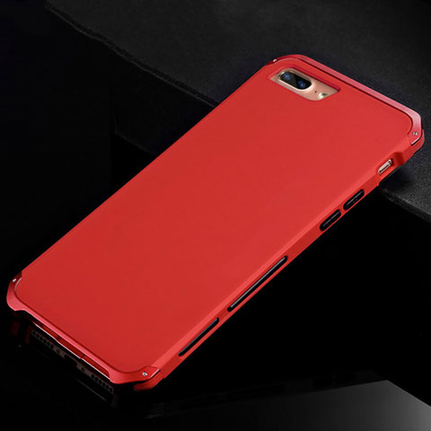 Handyhülle Hülle Luxus Aluminium Metall Tasche für Apple iPhone 8 Plus Rot