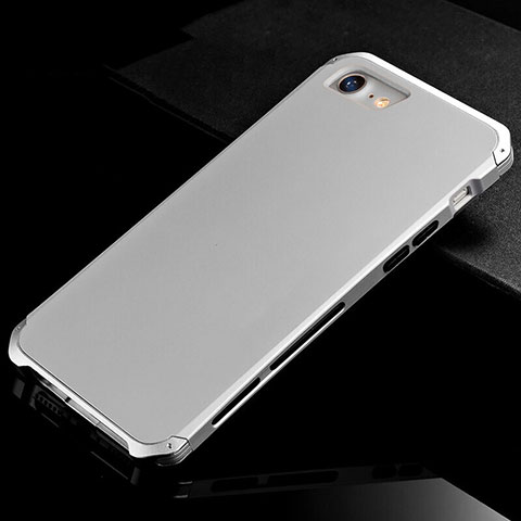 Handyhülle Hülle Luxus Aluminium Metall Tasche für Apple iPhone 8 Silber