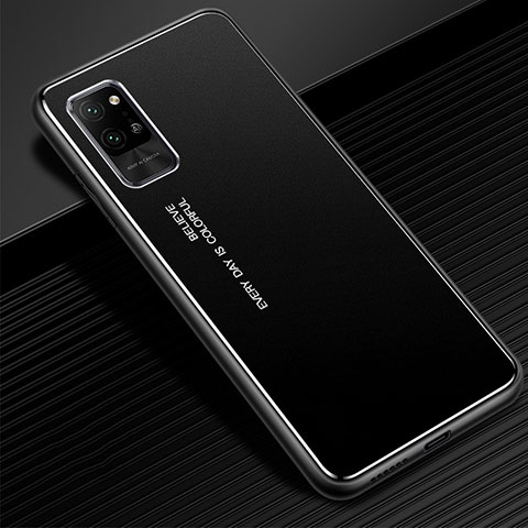 Handyhülle Hülle Luxus Aluminium Metall Tasche für Huawei Honor Play4 Pro 5G Schwarz