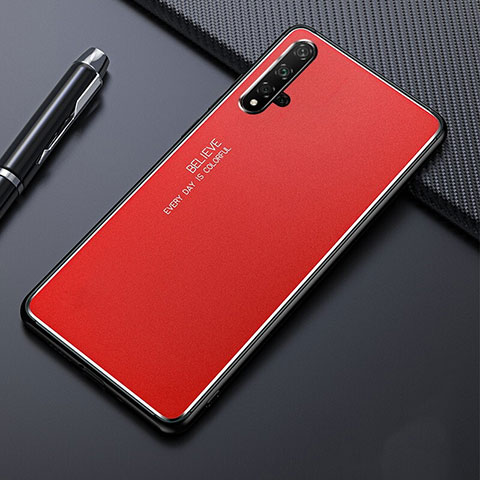 Handyhülle Hülle Luxus Aluminium Metall Tasche für Huawei Nova 5 Pro Rot