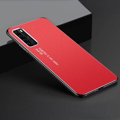 Handyhülle Hülle Luxus Aluminium Metall Tasche für Huawei Nova 7 5G Rot