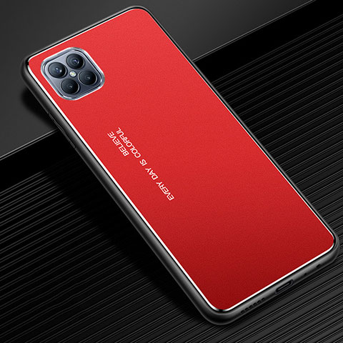 Handyhülle Hülle Luxus Aluminium Metall Tasche für Huawei Nova 8 SE 5G Rot