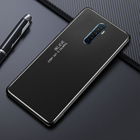 Handyhülle Hülle Luxus Aluminium Metall Tasche für Oppo Reno Ace Schwarz