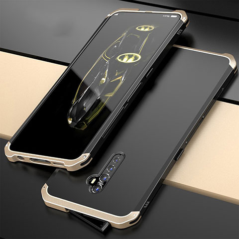 Handyhülle Hülle Luxus Aluminium Metall Tasche für Oppo Reno2 Gold