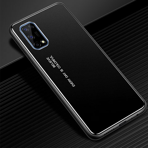 Handyhülle Hülle Luxus Aluminium Metall Tasche für Realme Q2 Pro 5G Schwarz