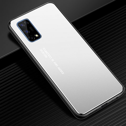 Handyhülle Hülle Luxus Aluminium Metall Tasche für Realme Q2 Pro 5G Silber