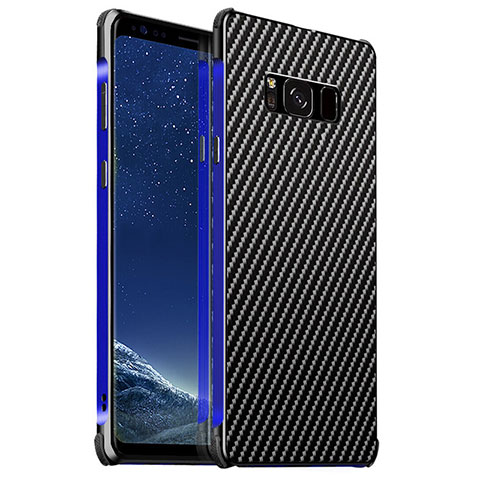 Handyhülle Hülle Luxus Aluminium Metall Tasche für Samsung Galaxy S8 Blau