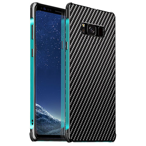 Handyhülle Hülle Luxus Aluminium Metall Tasche für Samsung Galaxy S8 Cyan