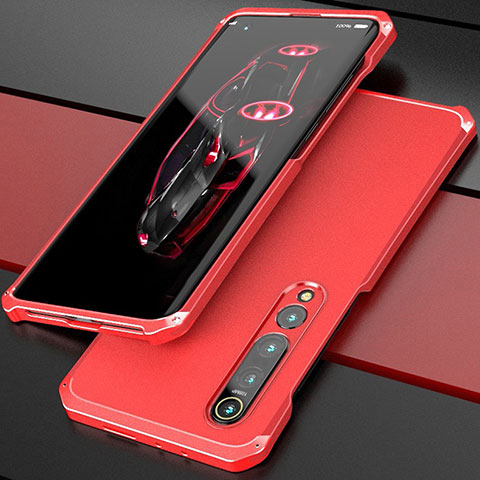 Handyhülle Hülle Luxus Aluminium Metall Tasche für Xiaomi Mi 10 Rot