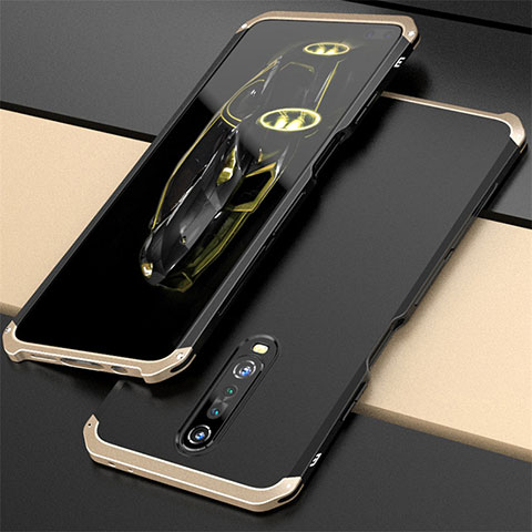 Handyhülle Hülle Luxus Aluminium Metall Tasche für Xiaomi Redmi K30i 5G Gold und Schwarz