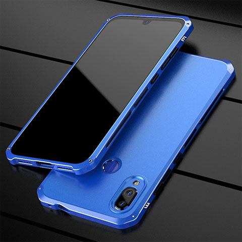 Handyhülle Hülle Luxus Aluminium Metall Tasche für Xiaomi Redmi Note 7 Blau