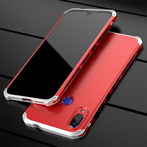 Handyhülle Hülle Luxus Aluminium Metall Tasche für Xiaomi Redmi Note 7 Rot