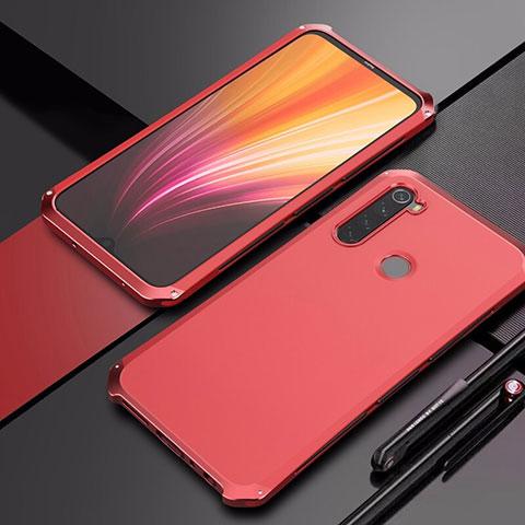 Handyhülle Hülle Luxus Aluminium Metall Tasche für Xiaomi Redmi Note 8 Rot