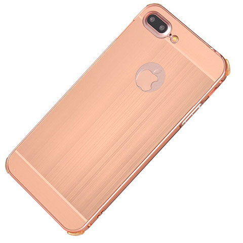 Handyhülle Hülle Luxus Aluminium Metall Tasche M01 für Apple iPhone 8 Plus Rosegold