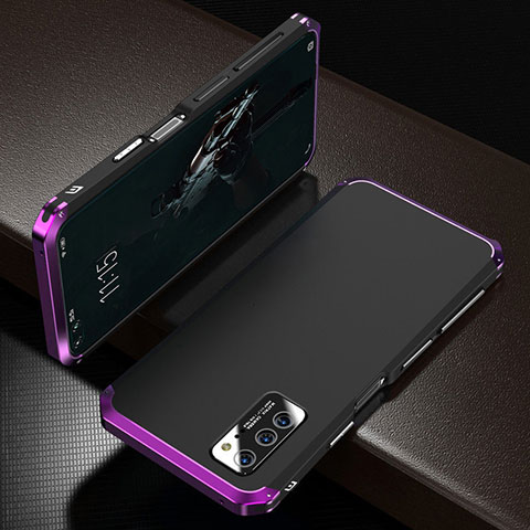 Handyhülle Hülle Luxus Aluminium Metall Tasche M01 für Huawei Honor V30 5G Violett