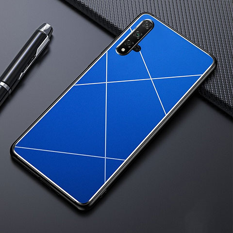 Handyhülle Hülle Luxus Aluminium Metall Tasche M01 für Huawei Nova 5 Pro Blau