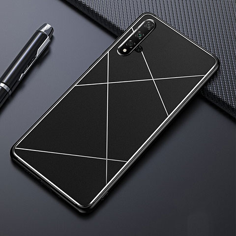 Handyhülle Hülle Luxus Aluminium Metall Tasche M01 für Huawei Nova 5 Pro Schwarz