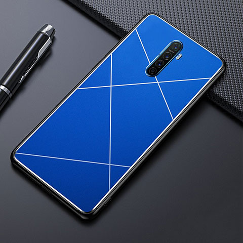 Handyhülle Hülle Luxus Aluminium Metall Tasche M01 für Oppo Reno Ace Blau