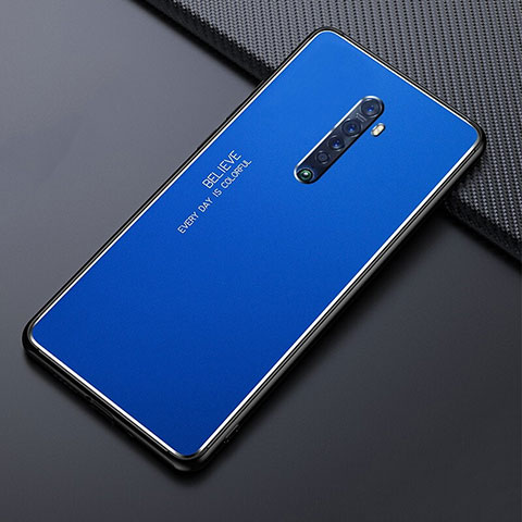 Handyhülle Hülle Luxus Aluminium Metall Tasche M05 für Oppo Reno2 Blau