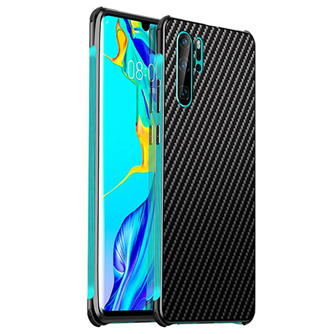 Handyhülle Hülle Luxus Aluminium Metall Tasche S01 für Huawei P30 Pro Cyan