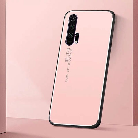 Handyhülle Hülle Luxus Aluminium Metall Tasche T01 für Huawei Honor 20 Pro Rosa