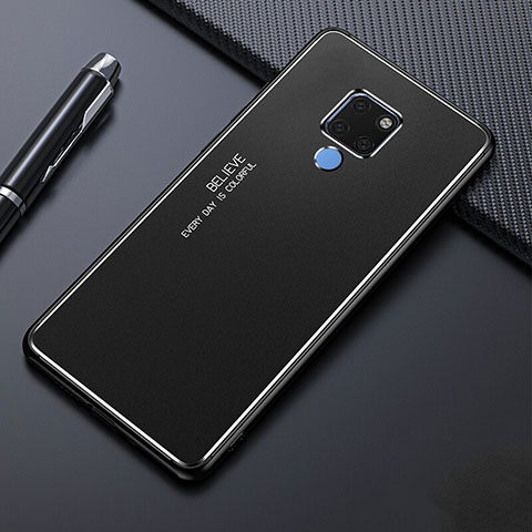 Handyhülle Hülle Luxus Aluminium Metall Tasche T01 für Huawei Mate 20 Schwarz