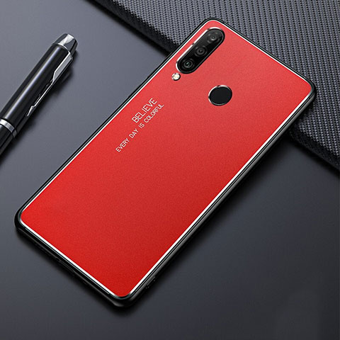 Handyhülle Hülle Luxus Aluminium Metall Tasche T01 für Huawei Nova 4e Rot