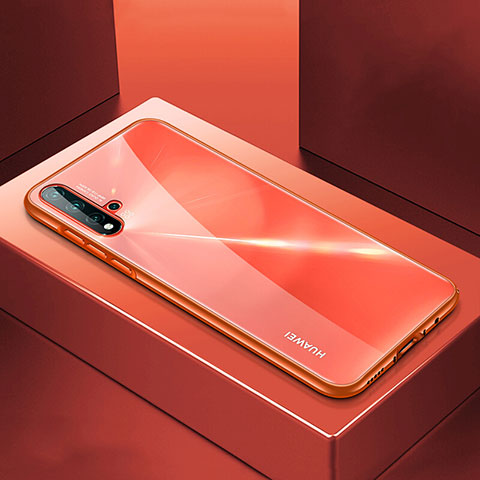 Handyhülle Hülle Luxus Aluminium Metall Tasche T01 für Huawei Nova 5 Orange