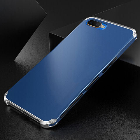 Handyhülle Hülle Luxus Aluminium Metall Tasche T01 für Oppo K1 Blau