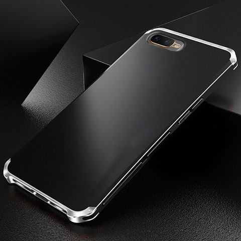 Handyhülle Hülle Luxus Aluminium Metall Tasche T01 für Oppo RX17 Neo Silber