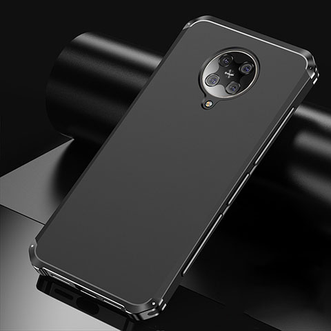 Handyhülle Hülle Luxus Aluminium Metall Tasche T01 für Xiaomi Redmi K30 Pro Zoom Schwarz