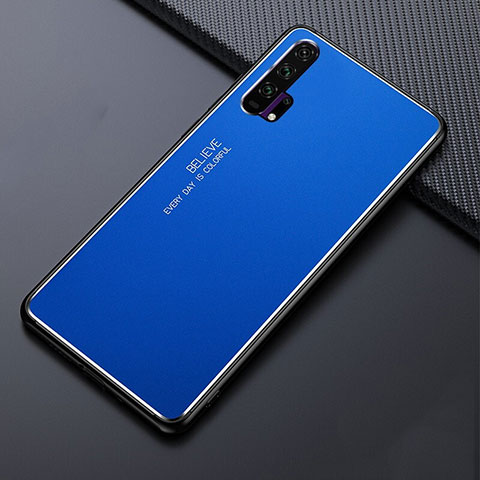 Handyhülle Hülle Luxus Aluminium Metall Tasche T02 für Huawei Honor 20 Pro Blau