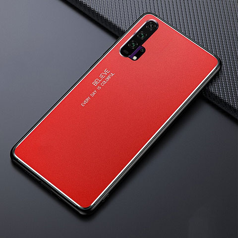 Handyhülle Hülle Luxus Aluminium Metall Tasche T02 für Huawei Honor 20 Pro Rot