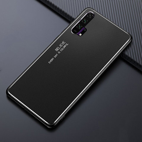 Handyhülle Hülle Luxus Aluminium Metall Tasche T02 für Huawei Honor 20 Pro Schwarz