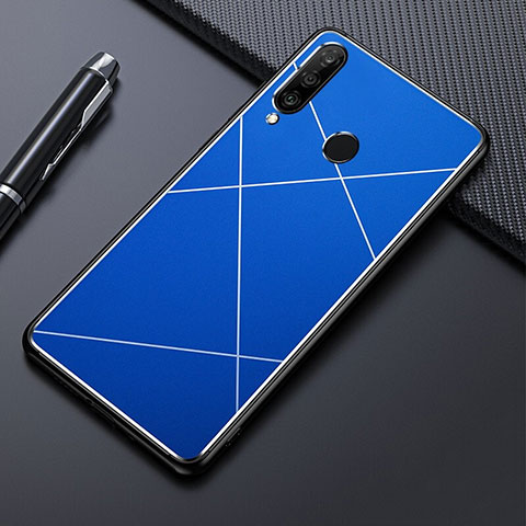 Handyhülle Hülle Luxus Aluminium Metall Tasche T02 für Huawei Nova 4e Blau