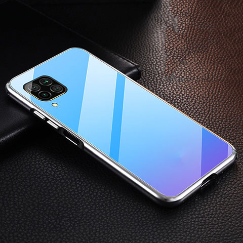 Handyhülle Hülle Luxus Aluminium Metall Tasche T02 für Huawei Nova 7i Hellblau