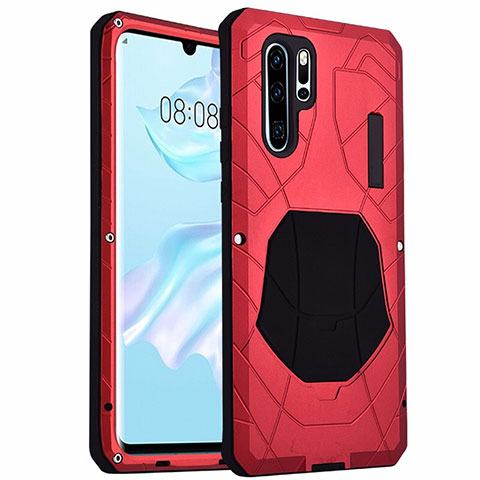 Handyhülle Hülle Luxus Aluminium Metall Tasche T02 für Huawei P30 Pro New Edition Rot