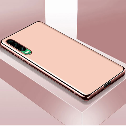 Handyhülle Hülle Luxus Aluminium Metall Tasche T02 für Huawei P30 Rosa