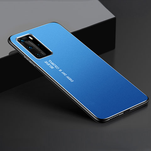 Handyhülle Hülle Luxus Aluminium Metall Tasche T02 für Huawei P40 Pro Blau