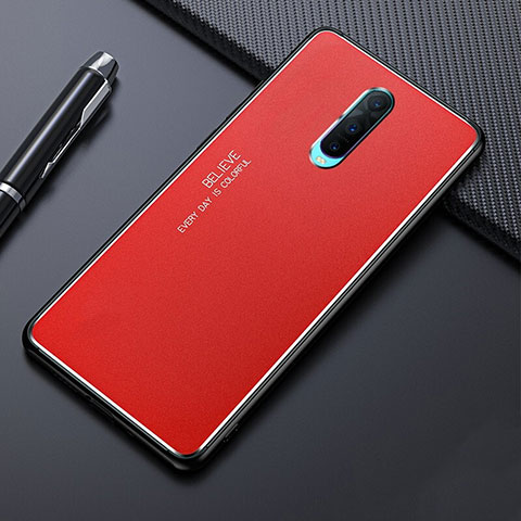 Handyhülle Hülle Luxus Aluminium Metall Tasche T02 für Oppo R17 Pro Rot