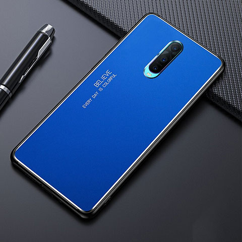 Handyhülle Hülle Luxus Aluminium Metall Tasche T02 für Oppo RX17 Pro Blau